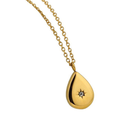 collana Lacrima acciaio inossidabile placcata oro18K