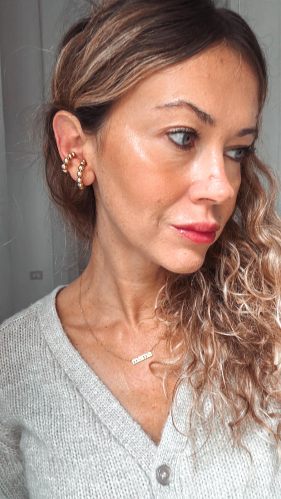 Ear Cuff in acciaio inossidabile e resina anallergici e waterproof "Bolle"