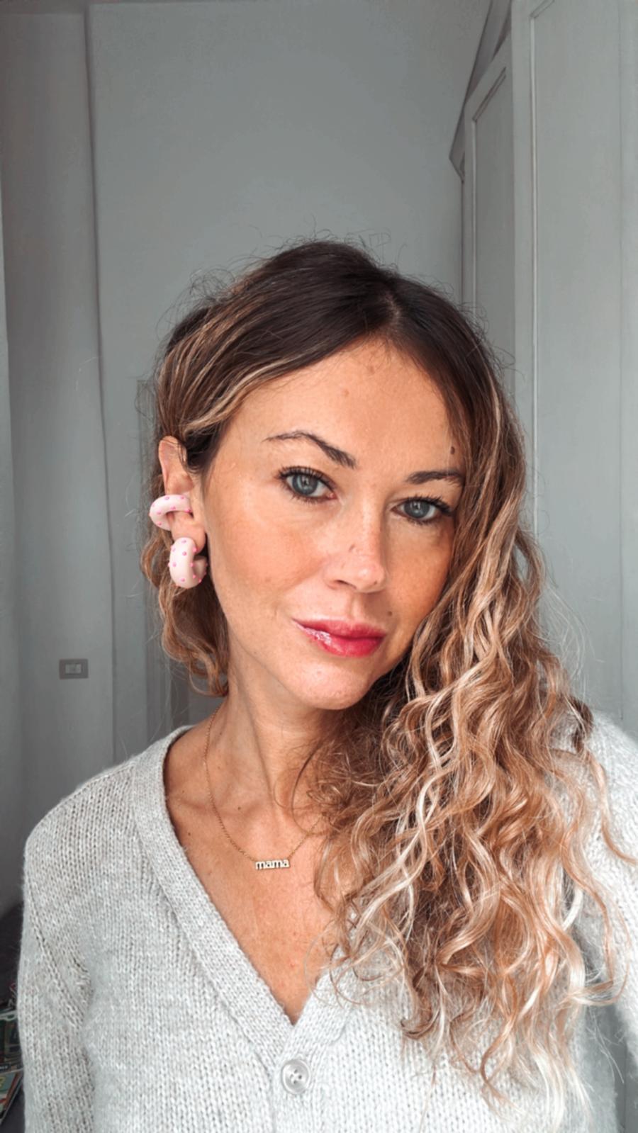 Ear Cuff in acciaio inossidabile e resina anallergici e waterproof "Pop Pink"